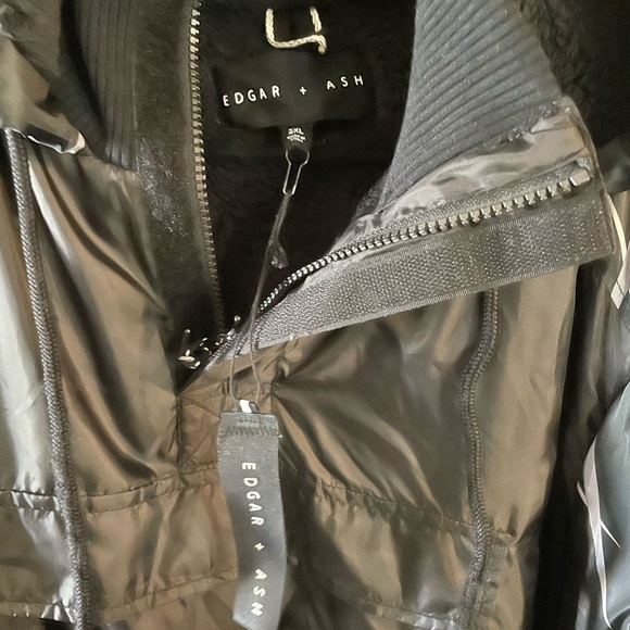 Black Geometric Men's Fleece lined pullover windbreaker 2XL - Picture 2 of 11